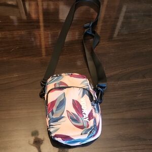 Vooray Pink and Blue Leaf Print Crossbody Bag